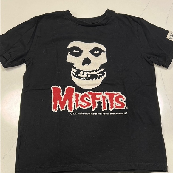 Kids Black Misfits T-Shirt - Picture 1 of 3